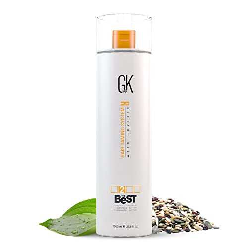 GK HAIR Global Keratin The Best (33.8 Fl Oz/1000ml) Smoothing Keratin Hair Treatment - Professional Brazilian Complex Blowout Straightening For Silky Smooth & Frizz Free Hair - Formaldehyde Free
