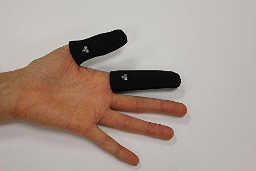 JATAI Bouclier thermique – Protections thermiques des doigts pour fers à friser et fers plats, baguettes, sèche-cheveux – 2 pièces (pouce et doigt) (M/L – pouce plus large que 3/4" (2 cm), noir)