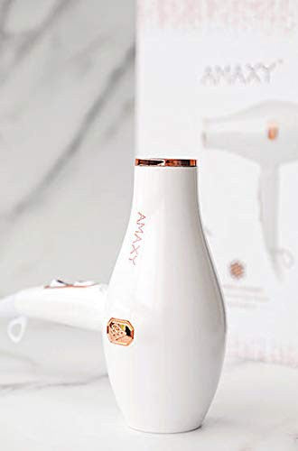 Amaxy Limited Edition (Featherweight) Real Infrared Light Professional Hair Dryer With Ceramic Honeycomb Technology To Get Shinier, More Volume, Smoother, Frizz Free Instantly (Free Mini Flat Iron)