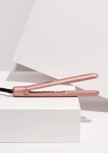 PYT Professional Infrared Flat Iron Ceramic Hair Straightener Styling Tool, Adjustable Temperature for All Hair Types Straighten, Curl or Wave.(Rose Gold)