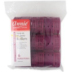 Annie Snap on Magnetic Rollers 6 pack X-Jumbo #1219, Boucles de cheveux, maintient les cheveux en sécurité, facile à utiliser, pour tous les types de cheveux