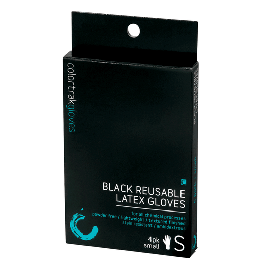 Colortrak Betty Dain Reusable Black Latex Gloves-Small Small