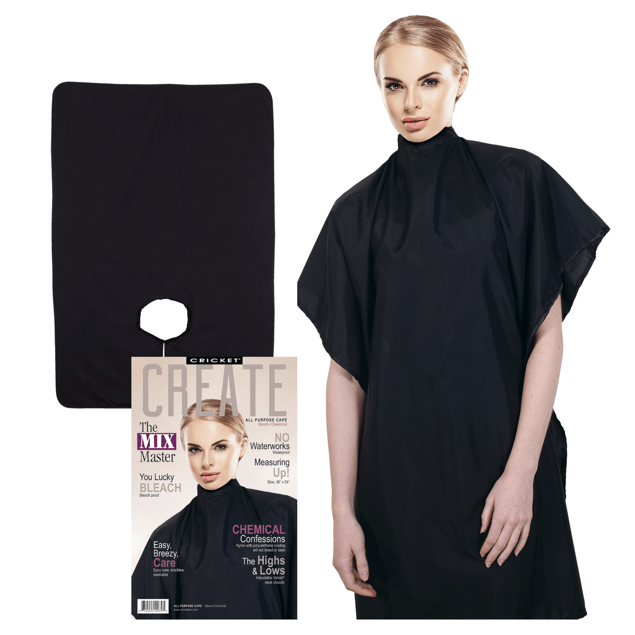 Cricket Basics All Purpose Chemical Cape, Black