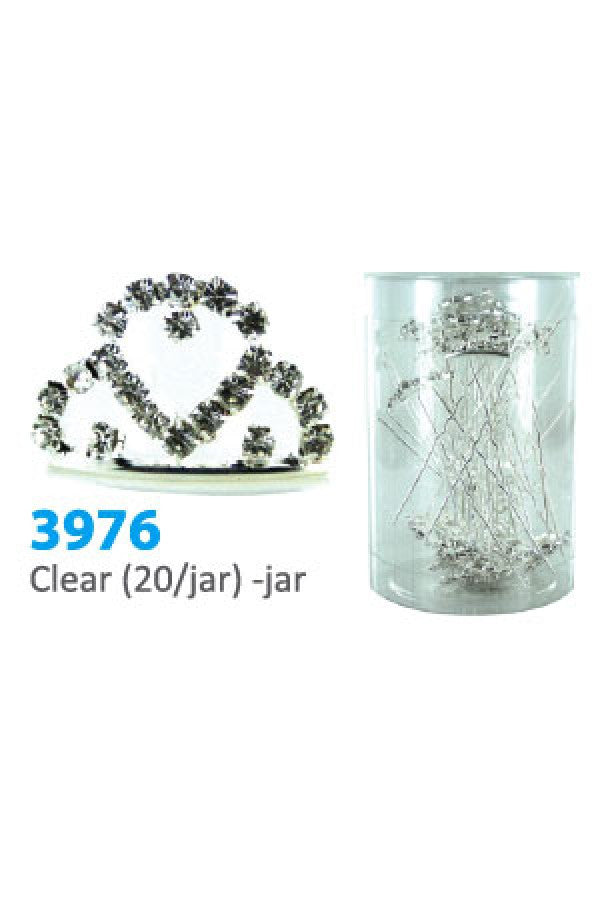 3976 Clear Stone Hair Pin (20/Jar)