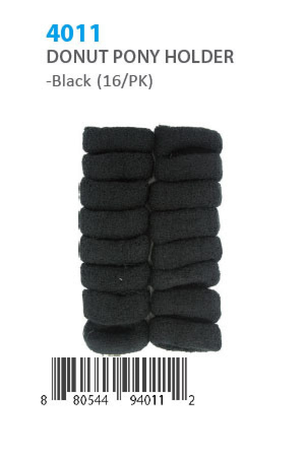 Donut Ponytail Holder 4011 Black (16/pk)