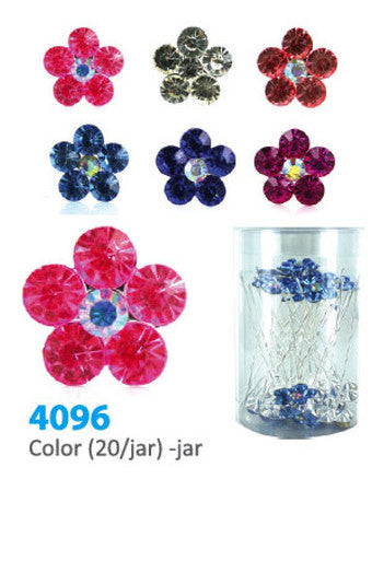 4096 Color Stone Hair Pin (20/Jar)