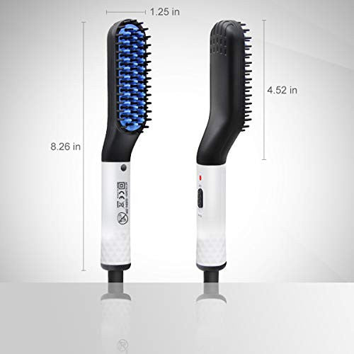 Beard Straightener Electric Hot Comb, Quick Hair Styler Beard Straightening Comb, Faster Heated Brush Portable Beard Brush for Men