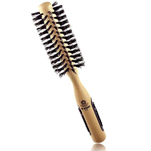 Kent PF04 Small Round Curling Brush with Hard Natural Boar Bristle- Hair Drying Brush, Round Hair Brush, and Blowout Brush - Small Round Brush for Dry Hair - for Shoulder Length or Shorter Hair