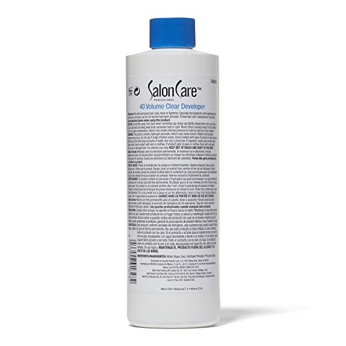 Salon Care Développeur transparent 40 volumes, levage maximum, formule stabilisée pour des résultats cohérents et prévisibles, couverture grise supérieure, 16 onces