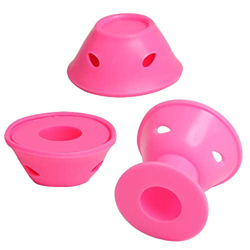 JANYUN 40 Pcs Pink Magic Hair Rollers, 20 Pcs Large and 20 Pcs Small Silicone Curlers with Hairnet