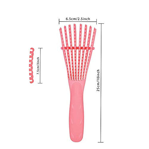 Detangling Brush for Curly Hair,Black Detangler Hair Brush with Nylon Bristles for African American 4c Hair Natural Black Hair or Long Thick Hair,Easy Clean 10x2 inch (Pink)