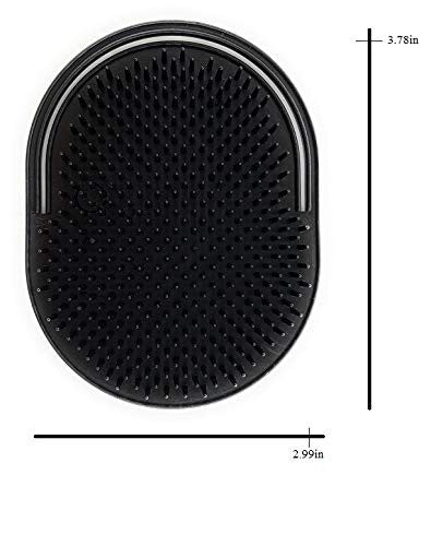 GBS 6pcs Black Shower Palm Brush for Men OR Women, Portable Hair Brushes Beard Shampoo Brushes Pocket Comb Scalp Massager Brush for Travel