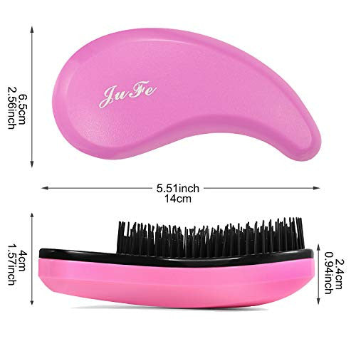 JuFe Detangling Hair Detangling Brush - Detangling Brush For Kids & Adults – Smoothing, Straightening Hand Brush Detangler For Natural, Curly, Straight, Wet, Dry Hair (Pink)