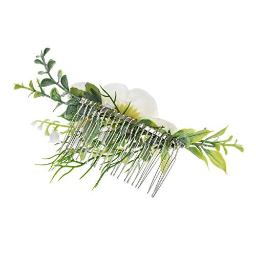 Vividsun Bridal Flower Comb Greenery Hair Comb Wedding Floral Headpiece (Camellia)
