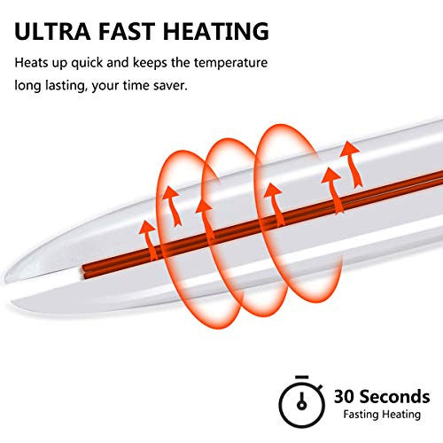 Flat Iron for Hair, HOCOSY Hair Straightener and Curler 2 in 1 with Digital LCD Display, Adjustable Temperature & Rapid Heating, Dual Voltage, Auto Shut Down, 1 Inch, White