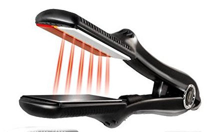 CROC Infrared Flat Iron 1.5 Inch Hair Styling Straightener with Tion Silicone Hair Clips and Detangle Hair Brush, Heat Up To 450℉ (Black)