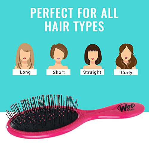 Wet Brush Original Detangler For Thick Hair - Pink - Exclusive Ultra-soft IntelliFlex Bristles - Glide Through Tangles With Ease For All Hair Types - For Women, Men, Wet And Dry Hair