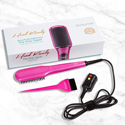 Head Kandy Brosse lissante The One Upper avec placage en céramique infusée de tourmaline - Pour tous les types de cheveux : fins, épais, ondulés - Technologie anti-brûlure - Chauffe en seulement 60 secondes - Rose