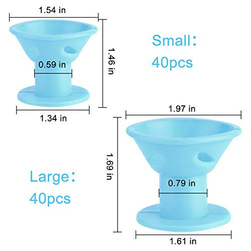 TUPARKA 82 Pcs Magic Hair Curlers, Including 40 Pcs Large and 40 Pcs Small Silicone Hair Rollers No Heat with 2 Pcs Storage Bag, DIY Hair Style Tools