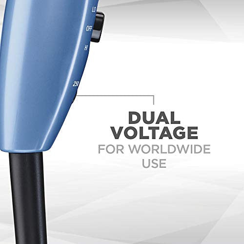 Conair 1600 Watt Compact Hair Dryer with Folding Handle; Dual Voltage Travel Hair Dryer