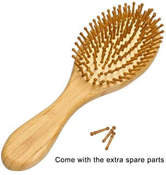 Neverland Beauty – brosse de Massage en bois de bambou naturel, peigne pour tous les types de cheveux, améliore la croissance des cheveux, prévient la perte de cheveux, 1 pièce
