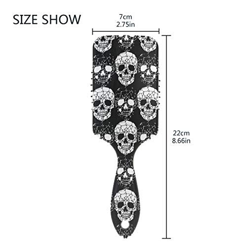 Brosse à cheveux gothique en forme de tête de mort, brosses démêlantes en plastique, brosse à cheveux naturelle pour femmes, hommes et enfants, stimule le cuir chevelu, aide à la croissance et ajoute de la brillance aux cheveux