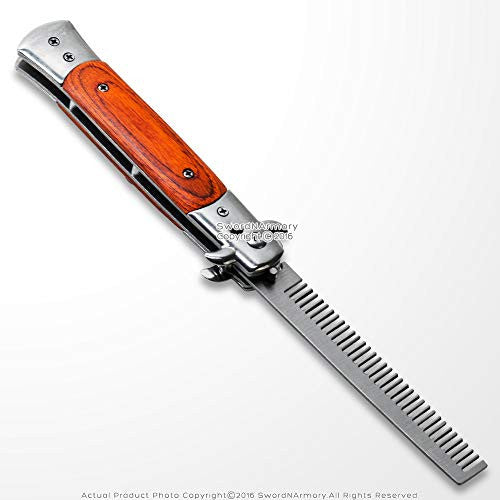 棕色木柄意大利风格全自动梳子