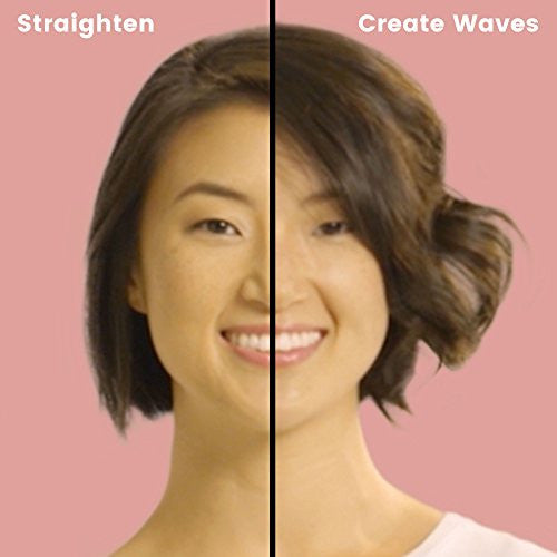 xtava Gloss Factor Titanium Flat Iron - Professional 1 inch Dual Voltage Hair Straightener and Curler with Temperature Control - Auto Shut Off Hair Straightening Iron with Heat Resistant Travel Case