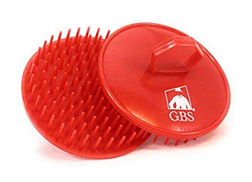 GBS Red and Black Shower Shampoo Scalp Massager Hair Brushes Plus 1 Soft Pocket Comb / Brush Made In USA 3 Pack Head Scrubber Promotes Hair Growth. Multi Use for Women Men Beard and Pet Grooming Brushes