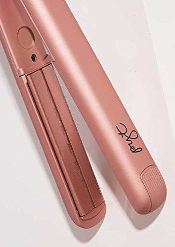 PYT Professional Infrared Flat Iron Ceramic Hair Straightener Styling Tool, Adjustable Temperature for All Hair Types Straighten, Curl or Wave.(Rose Gold)