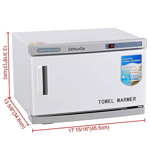 Hot Towel Warmer 2 in 1 Cabinet Short Wave C High Frequency Tool Sterilizer Micro Computer Control Temperature 16L Capacity Removable Tray Stainless Steel Inner For Salon Spa Massage Hair Beauty