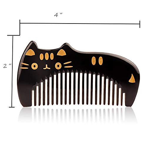 Ultra Smooth Hair Combs for Girls and Boys - Handmade 100% Natural Buffalo Horn Comb with Anti-static, Pocket Size,Fine Tooth, 4"