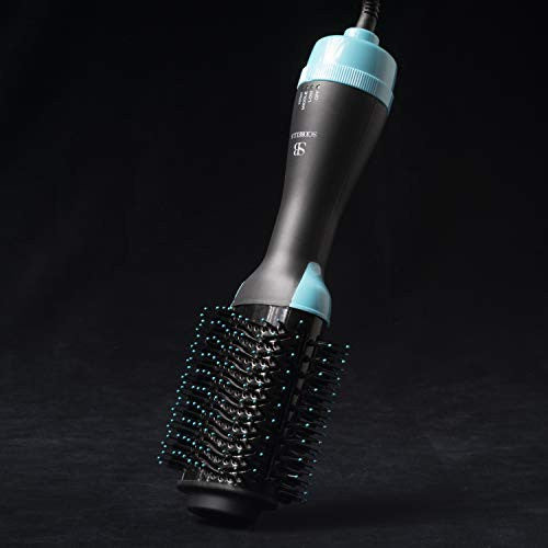 Brosse à air chaud, sèche-cheveux et styler en une étape, sèche-cheveux électrique à ions négatifs 3 en 1, bigoudi et lisseur en un (ovale)