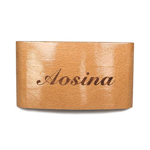 Wave Brush Aosina Brosse à cheveux et à barbe militaire incurvée pour homme Brosse ondulée moyenne à 360° fabriquée avec 100 % de poils de sanglier blancs et de bois naturel, idéale pour les vagues à 360° et le loup