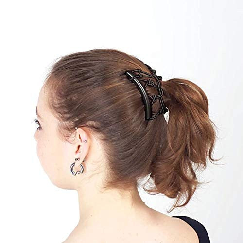 Peigne à cheveux élastique magique original pour cheveux fins et fins – Relevez vos cheveux en quelques secondes sans dommages, plis ou douleur – Chignon, queue de cheval, torsion française, chignon par HairZing (turquoise et noir)