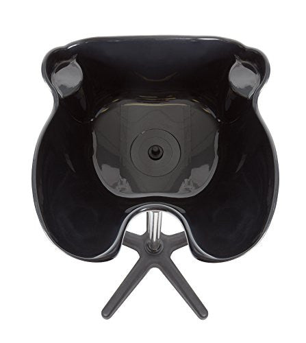 Saloniture Portable Salon Deep Basin Shampoo Sink with Drain - Black - Adjustable Height