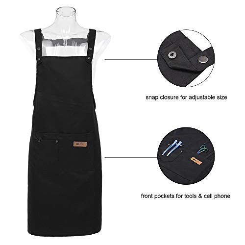 Hairdresser Apron Anself Professional Stylist Apron Waterproof Hairdressing Coloring Shampoo Haircuts Cloth Wrap Hair Salon Tool (Black)
