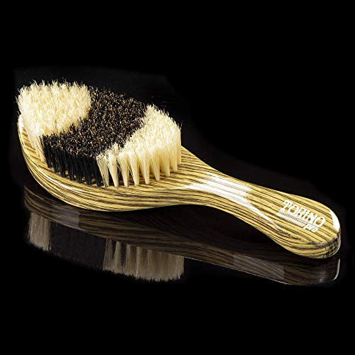 Torino Pro Wave Brush #54 - Brosse courbe hybride avec brosse à cheveux 100 % poils de sanglier moyens et doux - Poils extra longs - Excellente brosse incurvée pour poser 360 vagues avant de mettre votre durag