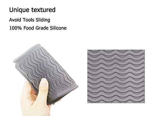 Heat Resistant Silicone Mat Pouch for Curling Iron Hair Straightener Flat Iron and Hair Styling Tool 11.5" x 5.5", Gray