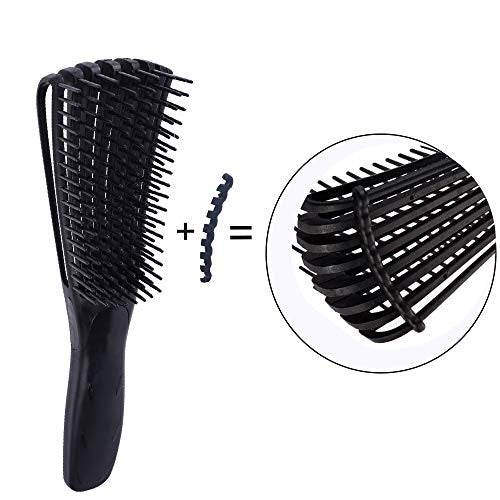 Detangler Brush for Natural Black Hair,Kids Hair brush Detangler Women Detangling Brush for African American 3a/4b/4c Hair,Fine Hair,Thick Curly Hair and Kinky Wavy Hair. (BLACK)