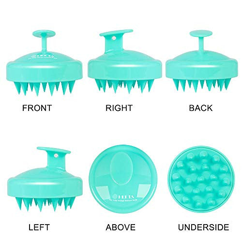 Brosse à shampoing pour cheveux, brosse de soin du cuir chevelu Heeta avec masseur de tête en silicone souple pour femmes, hommes, animaux de compagnie (vert)