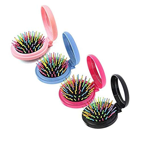 LOUISE MAELYS Mini peigne à cheveux de poche pliable avec miroir, coffret de voyage, idée cadeau