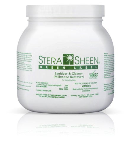 Purdy Stera-Sheen 4 lb Sanitizer Jar w/ Green Label - Case = 4