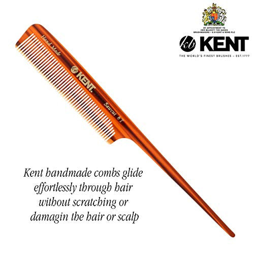 Kent 8T Rattail Combs for Hair Care and Style for Sectioning and Pick Care Kit Styling for Men and Women Parting Comb Rat Tail Comb/Kent Hair Comb Fine Tooth