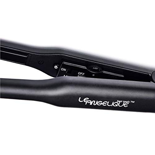 Le Angelique HummingBird 1/4 Inch Thin Flat Iron for Short Hair & Edge Control - Tiny Mini Hair Straightener - 450F Tourmaline & Ceramic Small Pencil Plates + Heat Resistant Travel Pouch/Mat Included