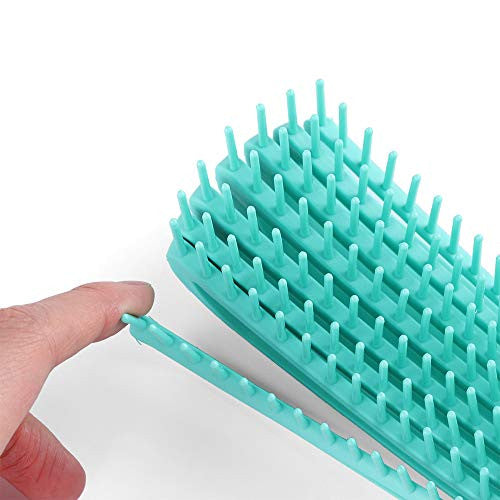 2 Pack Detangling Brush for Curly Hair, Hair Detangler, Afro Textured 3a to 4c Kinky Wavy for Wet/Dry/Long Thick Curly Hair, ExfoliatingYour Scalp for Beautiful and Shiny Curls (Pink & green)