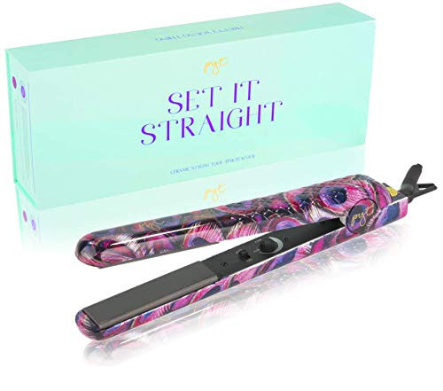 PYT Peacock Pro Hair Straightener Ceramic Flat Iron Professional Styling Tool,150 W Power Output, Adjustable Temperature Suitable for All Hair Types. Straighten, Curl or Wave.