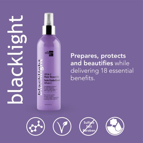Oligo Professionnel Blacklight 18 合 1 护发素 防毛躁免洗护发素 | 女士保湿顺发喷雾 | 不含硫酸盐、不含对羟基苯甲酸酯(8.5 盎司)
