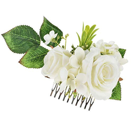 Vividsun Bridal Flower Comb Greenery Hair Comb Wedding Floral Headpiece