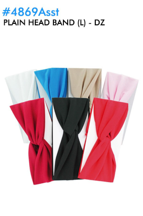 Plain Head Band (L) 4869Asst -dz
